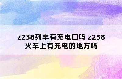 z238列车有充电口吗 z238火车上有充电的地方吗